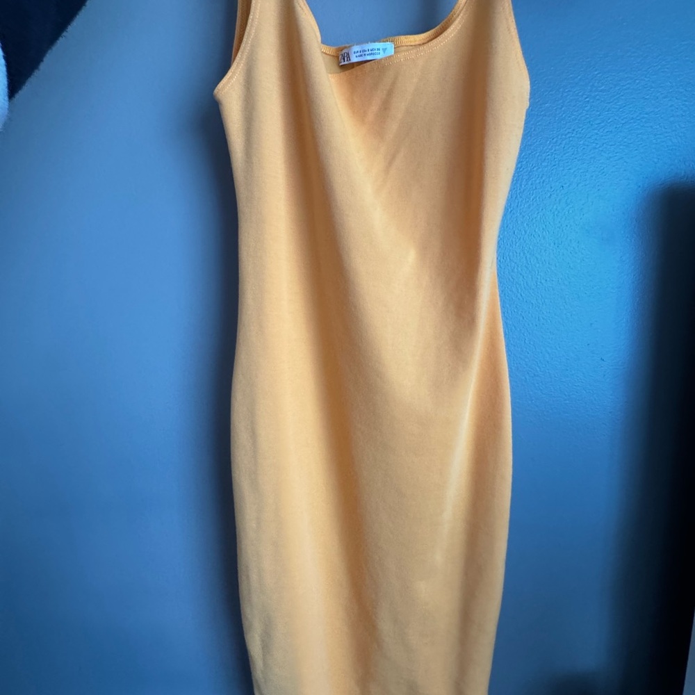 Orange Sheer Strap Dress
